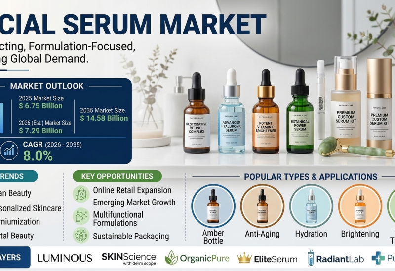 Facial Serum Market Set to Reach USD 14.58 Billion by 2035 as Premium Skincare & Online Retail Accelerate Global Demand