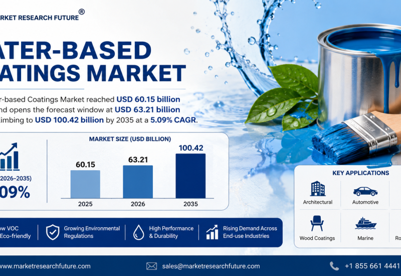 Water-based Coatings Market at 5.09% CAGR to Grow from USD 63.21 Billion in 2026 to USD 100.42 Billion by 2035